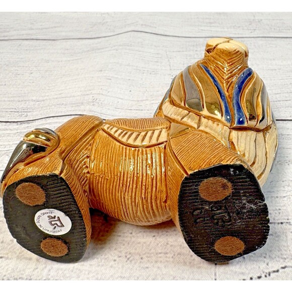 DE ROSA LION Figure Artesania Rinconada Gold ENAMEL Paperweight URUGUAY DEROSA - Picture 5 of 5